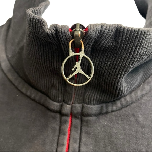 Vtg AIR JORDAN Jumpman Sweat Jacket Full Zip Large Elephant Skin Patchwork - Picture 4 of 10